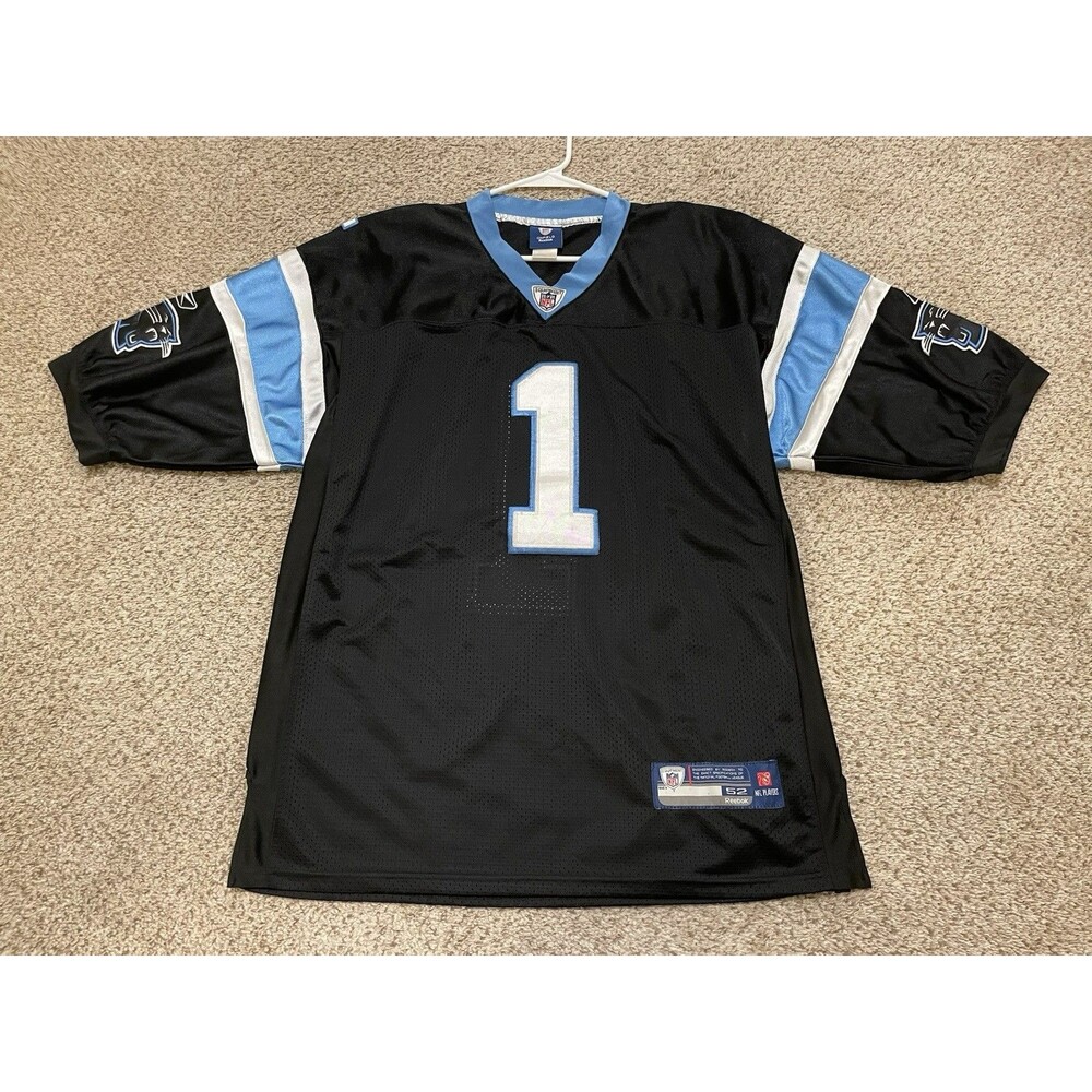 Carolina Panthers Cam Newton #1 Reebok Black Jersey Size 52